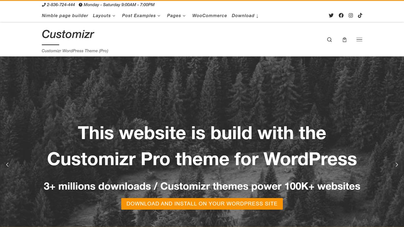 Tema Customizr para WordPress